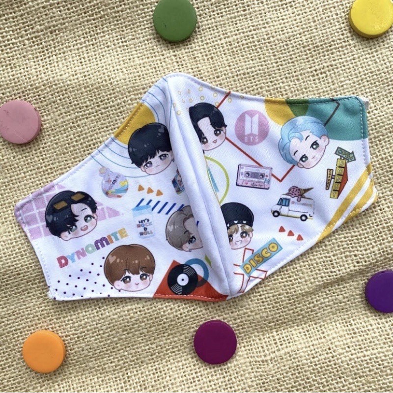 Masker Motif BTS / Tiny Tan Dynamite ver