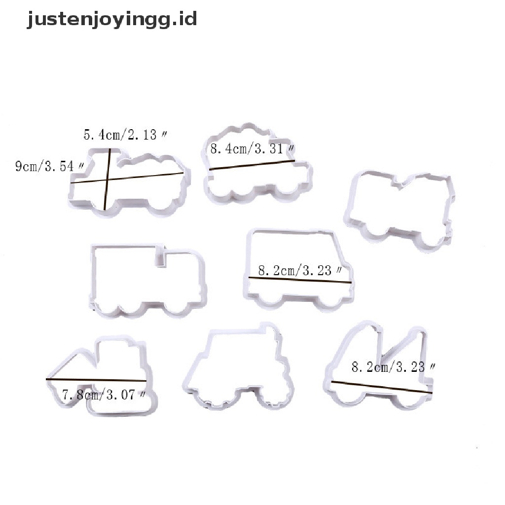 8 Pcs Cetakan Kue Bentuk Mobil Truk Untuk Dekorasi