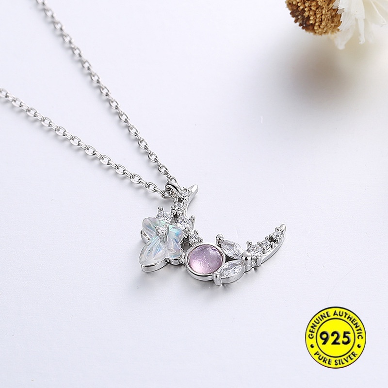 Kalung Moonstone Butterfly Moonstone Untuk Wanita