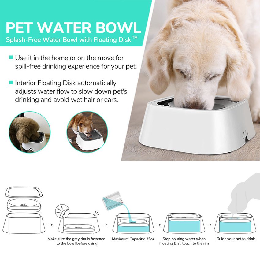 Jual No Spill Dog Water Bowl Pet Slow Water Feeder Cat Bowl Vehicle Carried Floating Buoyancy Drinking Fo Indonesia Shopee Indonesia