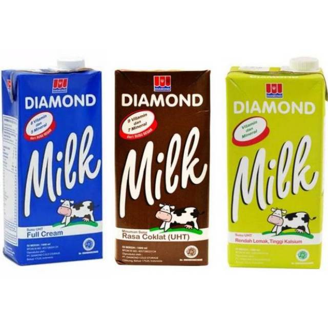Jual Susu Diamond Uht Milk 1 Liter Cair Kemasan Keluarga Shopee Indonesia 0491