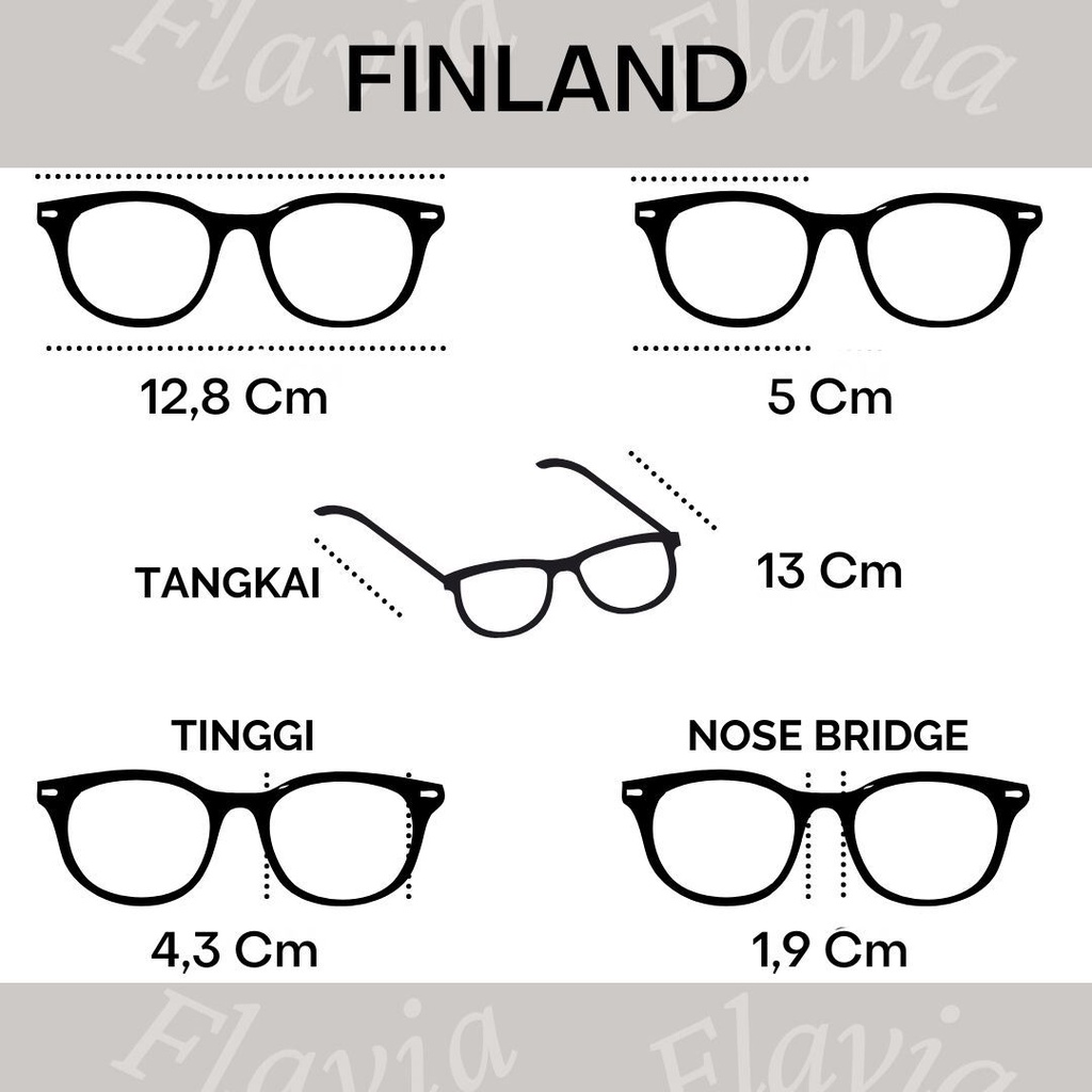 Flavia Eyewear - Kacamata Finland Square Elastic (custom minus, photochromic, blueray, bluechromic dan photobrown)