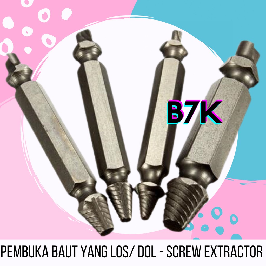 Pembuka Baut yang Los / Doll Screw Extractor Broken Striped Screw Remover