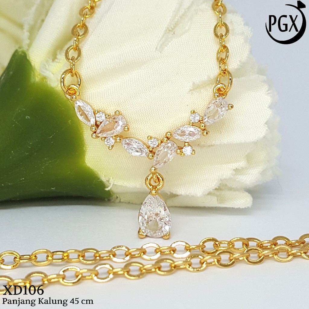 PGX Kalung Wanita Xuping Perhiasan Lapis Emas Aksesoris Fashion Premium - XD006