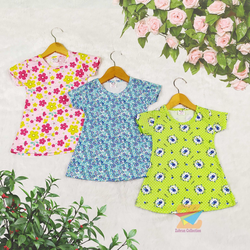 Isi 3 Kaos Dress Anak Lucu ( 1 Sampai 5 Tahun)