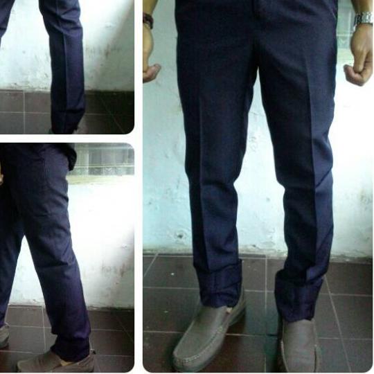 ۞ Celana Bahan Pria Formal Slim Fit Biru Dongker (27-38) ➯