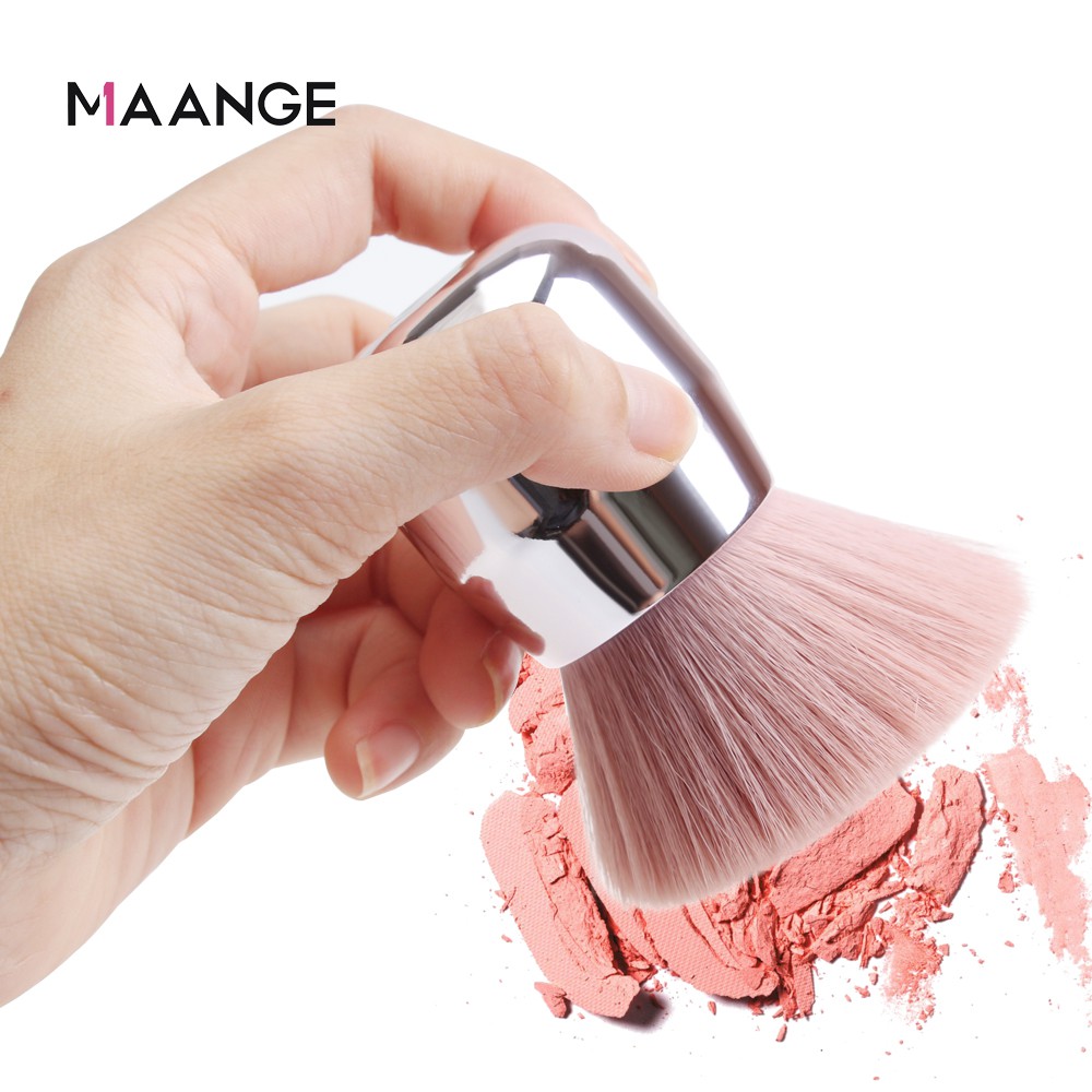 Maange Brush Makeup Warna Pink untuk Bedak Tabur Brush