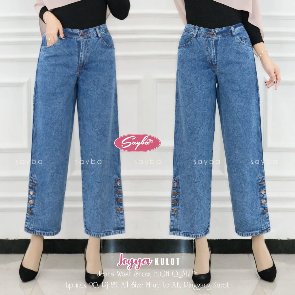 Celana Joyya Pant Bahan Jeans Wash Ori  - Celana Wanita- Pakaian Wanita - Fashion Muslim - ORIGINAL 
