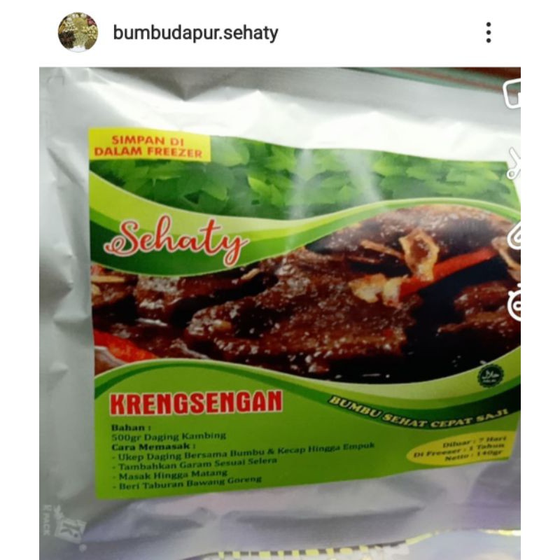 

bumbu krengsegan sehaty sehat dan bergizi