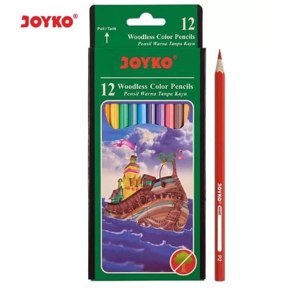 

WARNAPENSIL- MURAH! PENSIL WARNA 12 JOYKO PANJANG / PENSIL 12 WARNA WOODLESS -PENSIL WARNA