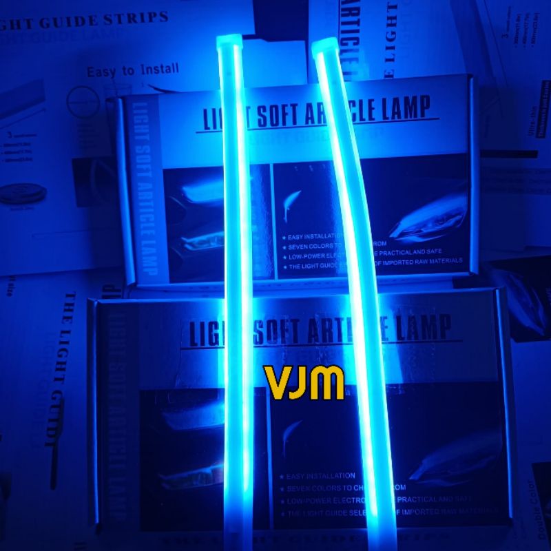 Lampu Alis LED Running Flash 30 CM BIRU KUNING Motor/ Mobil 2 MODE