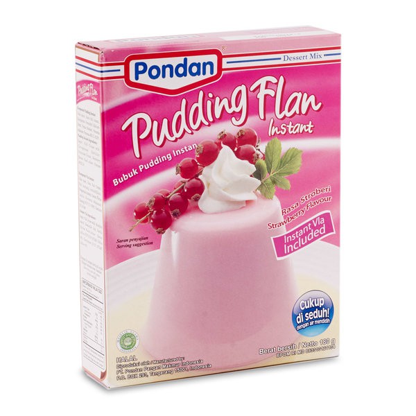 

PONDAN Pudding Flan Stroberi Premix 180g Powder Strawberry Vla Puding