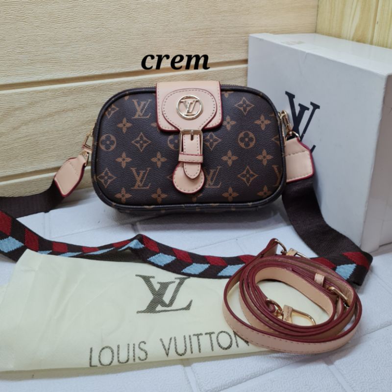 Tas lv import / tas lv wanita 2 tali / tas selempang lv uk 22x14x7