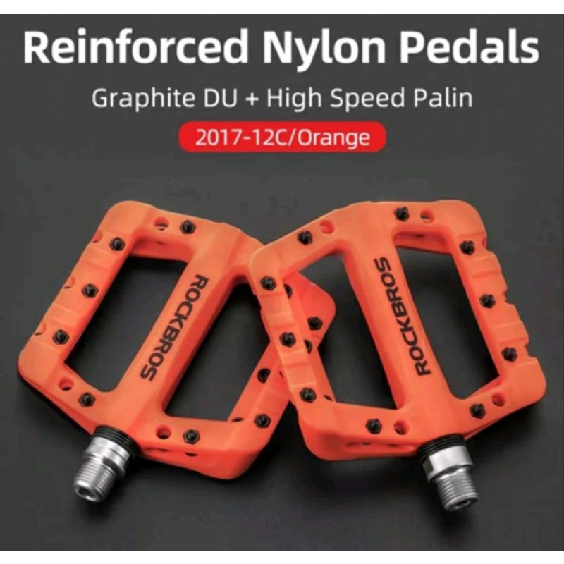 Rockbros 12C Pedal Bearing Nylon Pedal Sepeda Orange