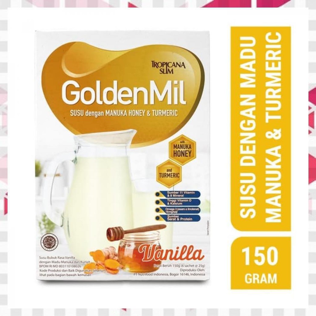 

TROPICANA SLIM GOLDENMIL VANILLA (6 SCH) - MANUKA HONEY DAN TURMERIC