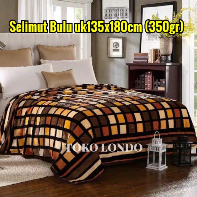 [TERMURAH] SELIMUT DEWASA Selimut Bulu Motif Garis2 Abstrak Bunga2 MMC Uk135x180 HALUS LEMBUT 350gr-Brown Square