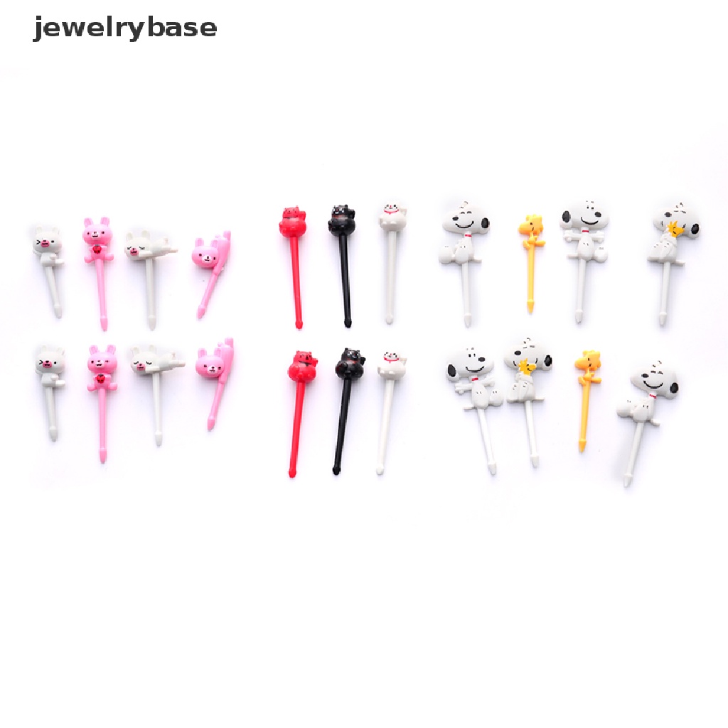 6 Pcs / Set Aksesoris Garpu Buah Bentuk Kartun Kucing Anjing Untuk Dessert