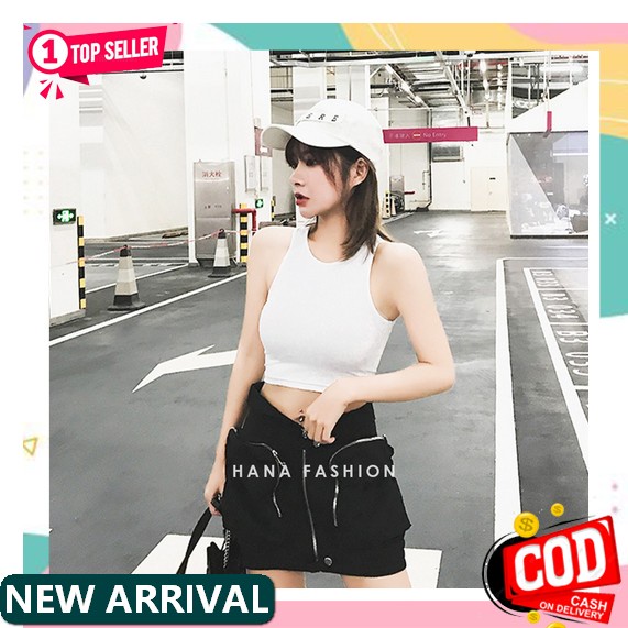 Omom Tenktop / Tank Top Sexy Singlet / Tenk Top Camisole Panjang / Tenk Top Tali Kecil / Gaya Korea 