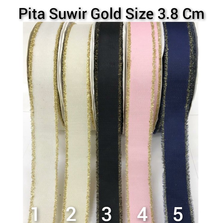 1 YARD - 3.8 CM PITA SUWIR GOLD AND SILVER