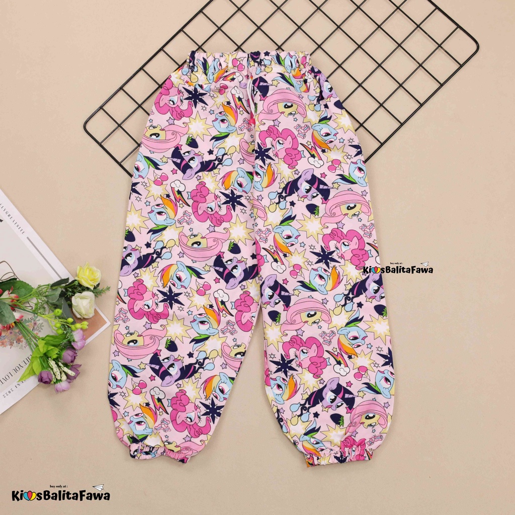 (Anak Perempuan) Jogger KARAKTER Uk 1-12 Tahun / Celana Panjang Anak Perempuan Cewek Joger Pants