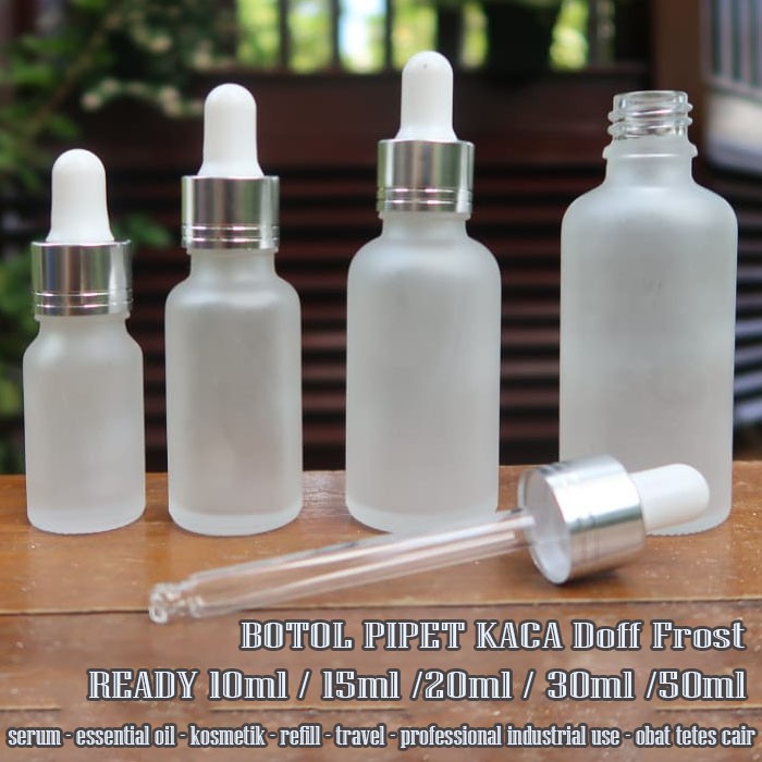 Botol Kaca Frost 20ml Botol Pipet 20ml Frozen Botol Obat Kosmetik Serbaguna Refill Serum Essence Oil
