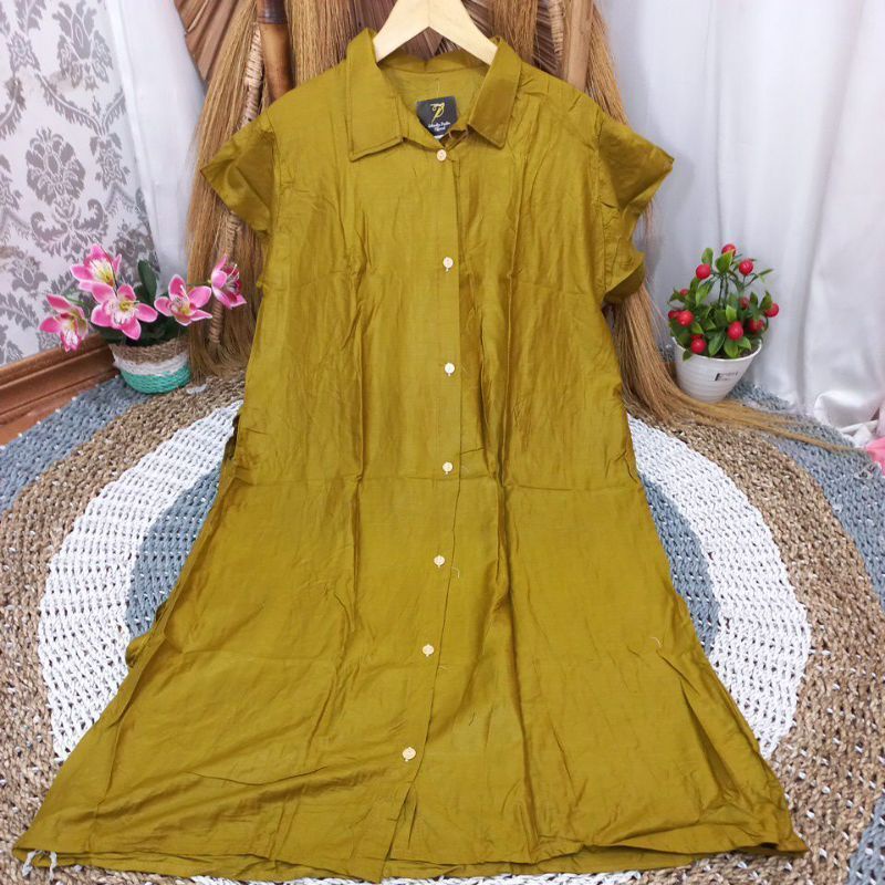 Daster Viral Polos full Kancing bahan rayon