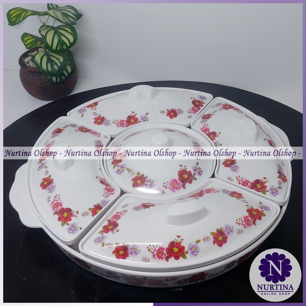 Prasmanan Set Melamin Original | Wadah Makanan Susun | Prasmanan Bulat | Prasmanan Putar