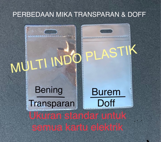 Sampul etoll bening/uk 6x9 cm/bahan 0.15/cover kartu id card/plastik id card/kantong id card/nametag