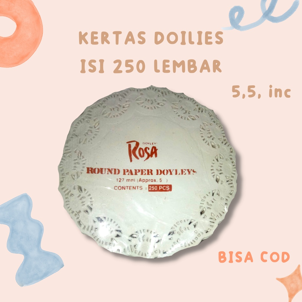 

PAPER DOILIES KERTAS TATAKAN KUE ALAS TOPLES MERK ROSA UKURAN 5,5 INC DIAMETER 14 CM (BISA COD)