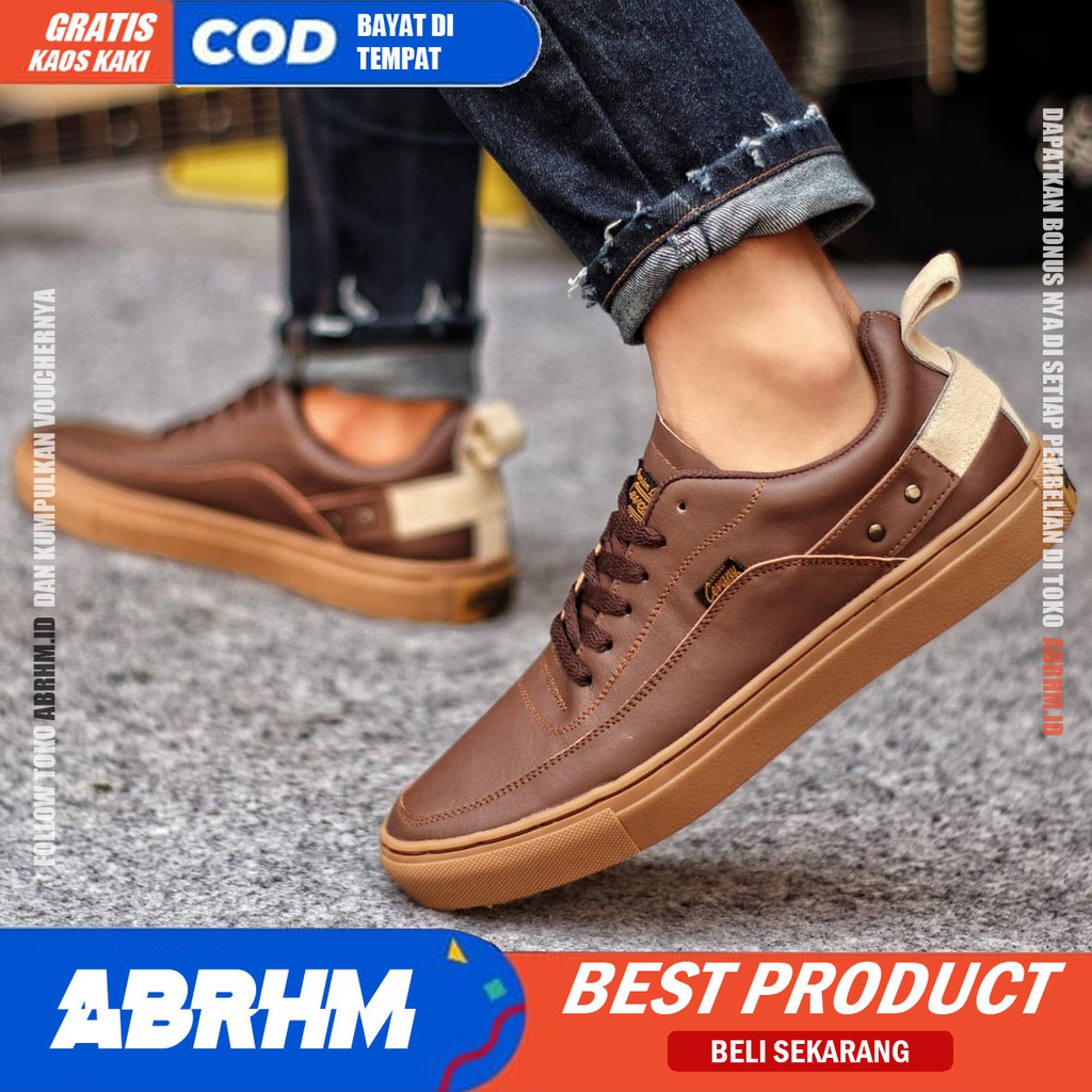 ABRHM x CYRE Sepatu Kasual Pria Sepatu Pria Casual Sneakers Original Sepatu Kulit Asli Cowo/Cowok Sepatu Kerja Kantor Semi Formal Kuliah Kondangan Gaya keren Kekinian Murah Terlaris