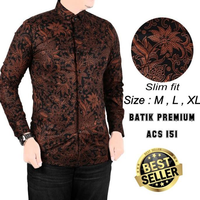 KEMEJA BATIK PRIA SLIM FIT / BAJU BATIK PRIA SLIM FIT ACS151