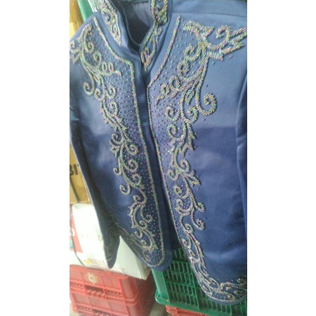 Beskap Jawa pengantin navy READY