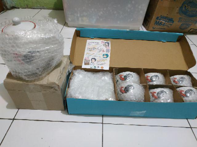 Teko + Tutup Keramik Ayam Jago Seri 2 - Teko Bulat