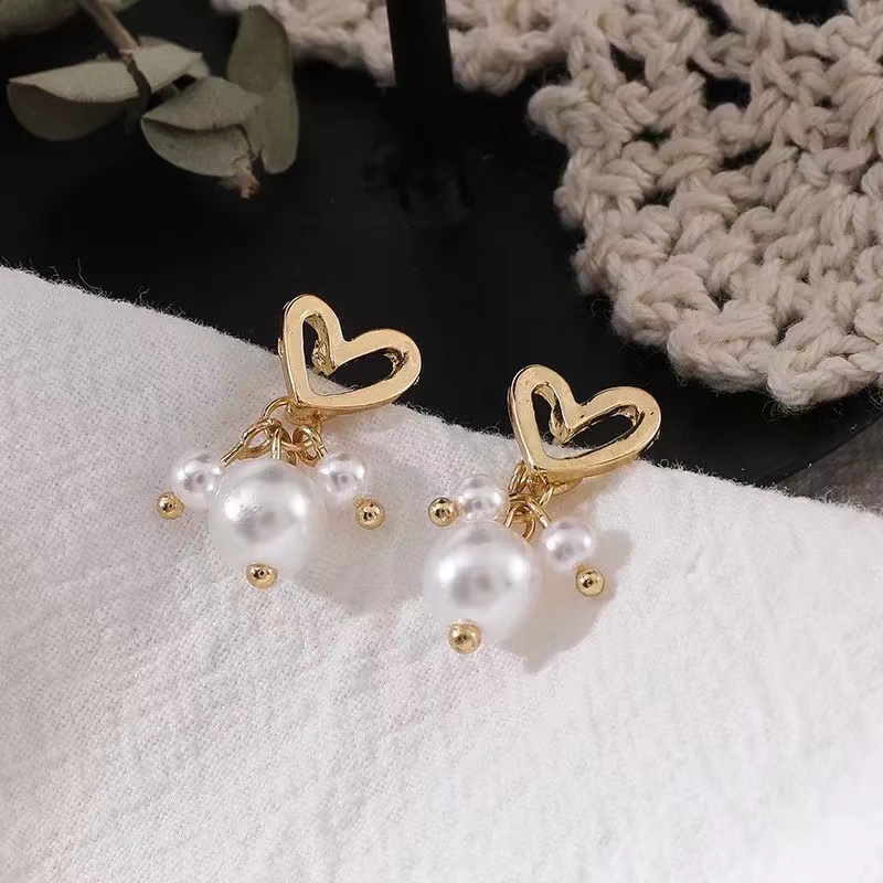 Anting silver needle 925 Hias Mutiara Berlian Imitasi Gaya Korea Untuk Wanita