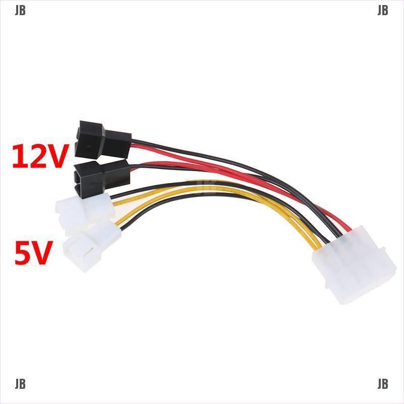 ❥JB'PC 4-Pin Molex/IDE to 3-Pin CPU/Chasis/Case Fan Power Cable Adapter Connector