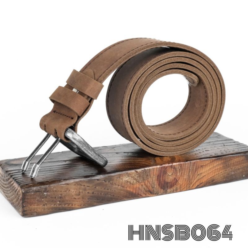 GESPER IKAT PINGGANG PRIA KULIT ASLI - SABUK KULIT LUBANG JARUM 2 - HNSB064