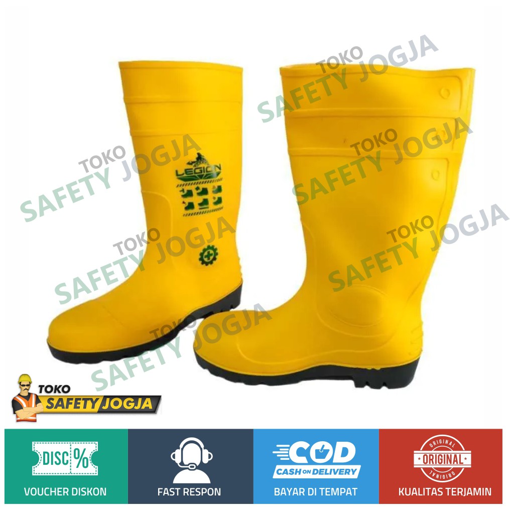 Sepatu Rubber Boot / Safety Boots Legion Ujung Besi