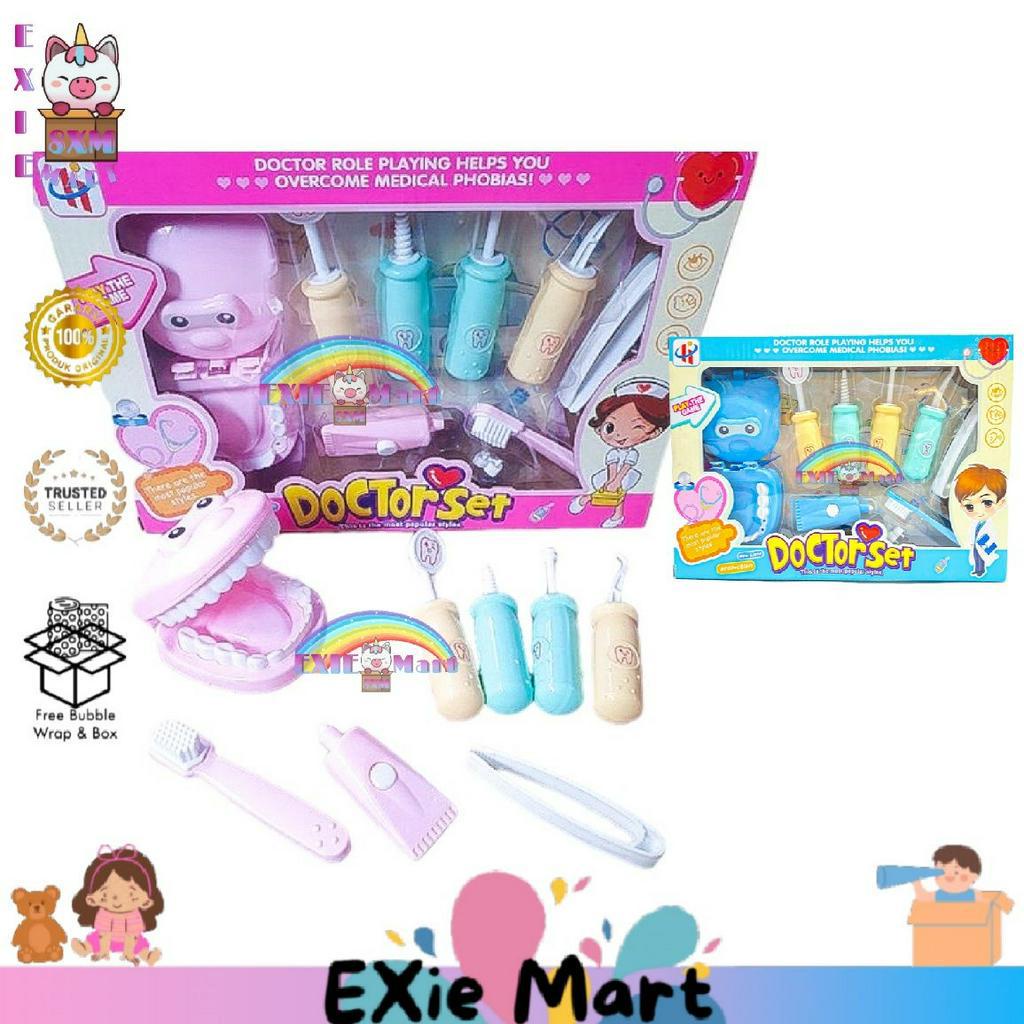 MAINAN ANAK DOKTER GIGI SET ADA LAMPU - MAINAN DENTAL KLINIK DENTIST TOOL SET DOKTER GIGI SET [678B 