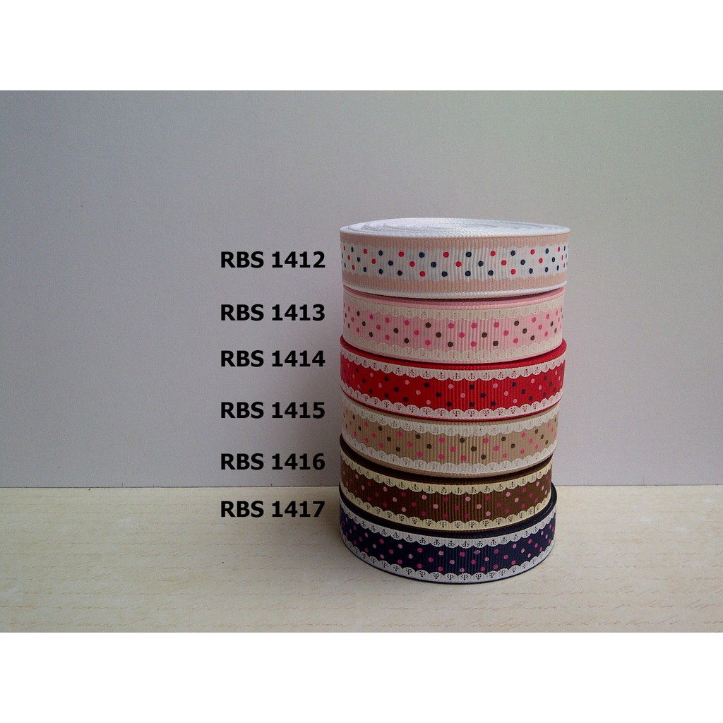 

[10 YARD] PITA GROSGRAIN MOTIF POLKADOT SALE RBS 1412,1413,1414,1415,1416,1417