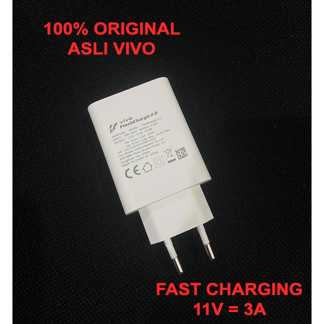 VIVO Fast Charging Charger V3330H0A0-EU Original Tanpa Cable