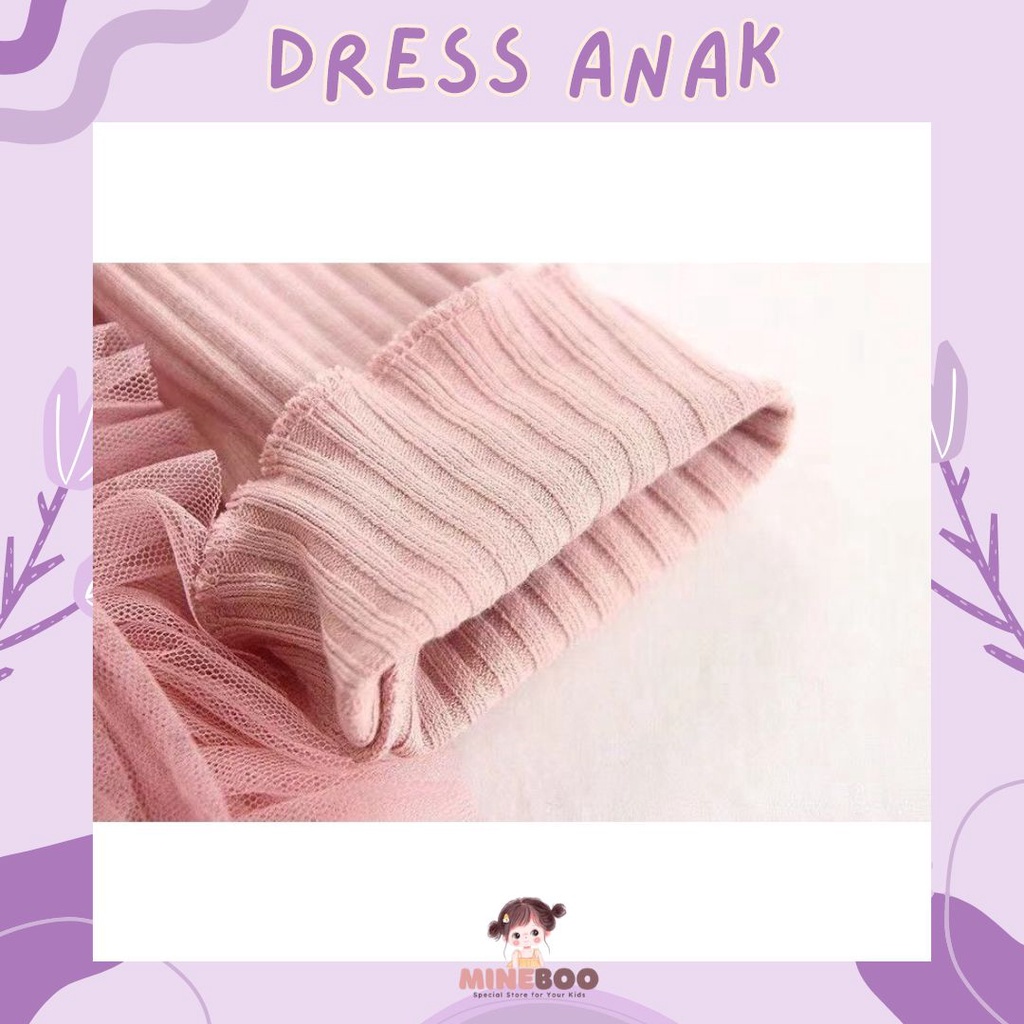 mineboo -  DRESS WINTER RIBB EBV Anak Perempuan Import Baju Anak Perempuan Import Dress Bayi Perempuan