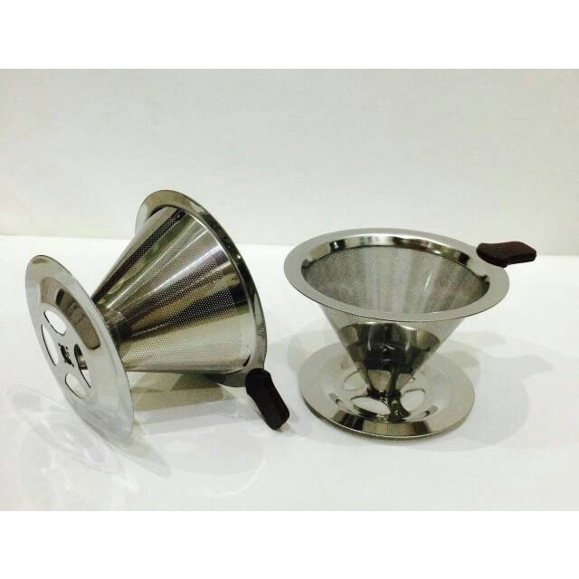 

DISKON - (BISA COD) Cone Pour Over / Drip Coffee Cone Stainless Filter 1-2 Cups