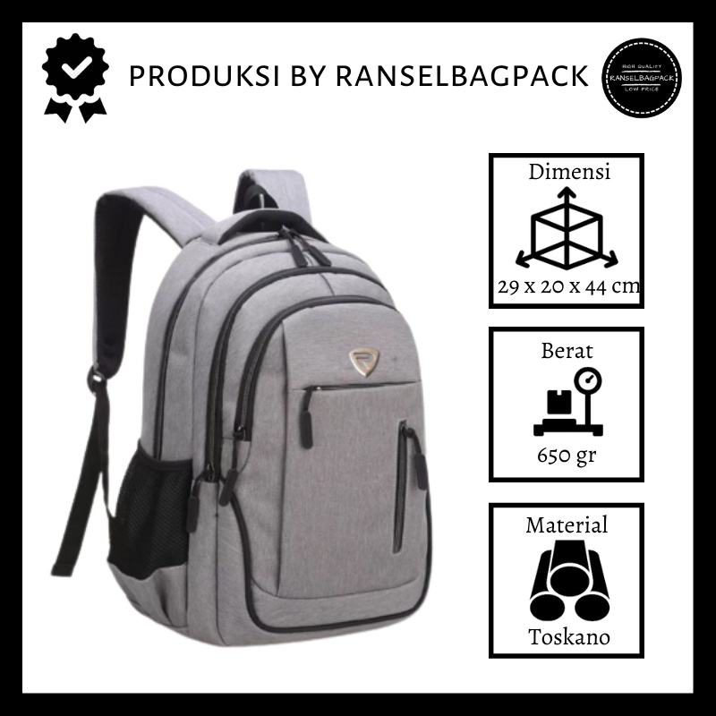 Tas Ransel Pria - Tas Sekolah Kuliah Kerja Travel Remaja Dewasa Model Murah Terbaru Korea Kekinian Multifungsi Stylish Backpack Punggung Bahu Besar Bagus Import Lokal Original Fashion Simple Casual Elegan Cowok