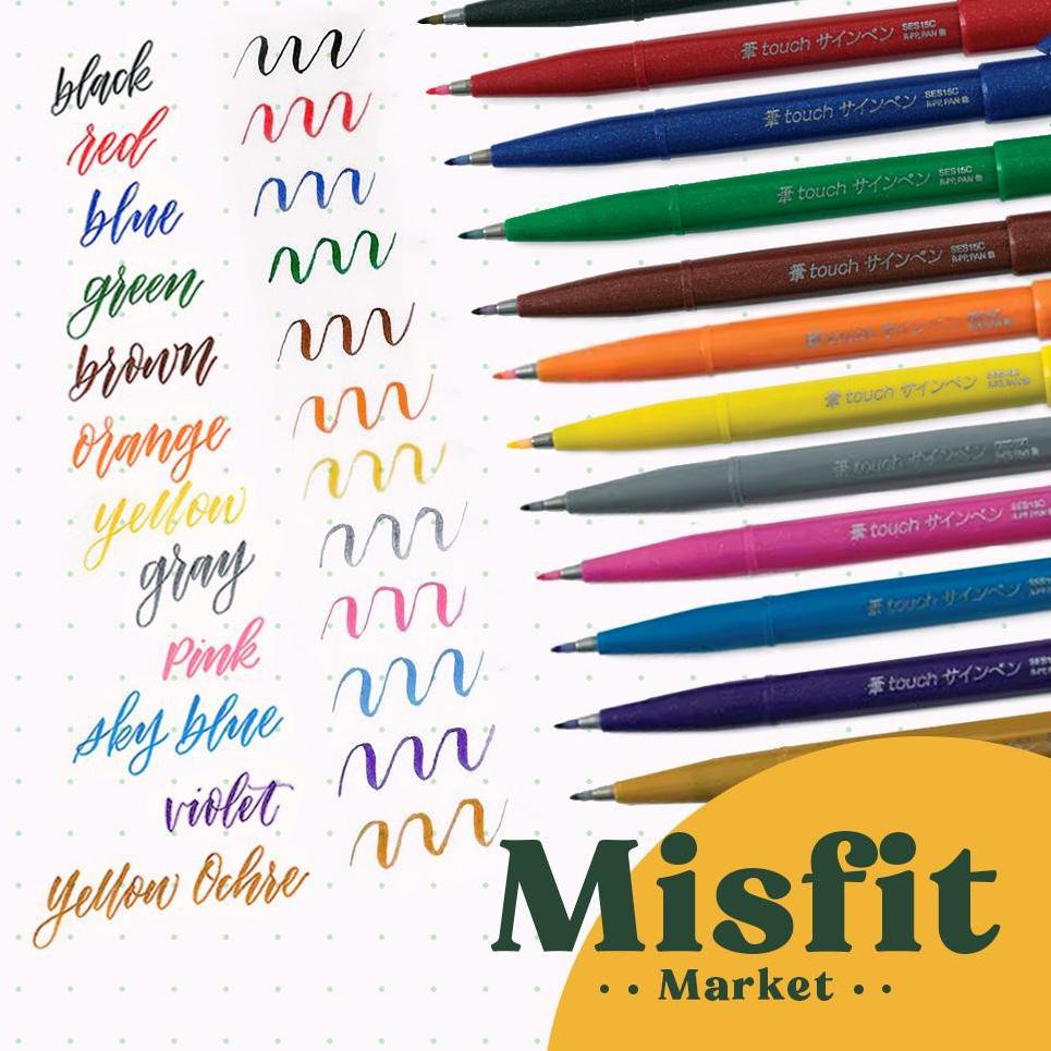 

(X8D7) ★ Pentel Touch Brush Sign Pen Fude Spidol Kuas SES Kaligrafi //Lagi@populer