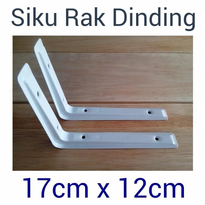 Siku Rak L Kotak Putih 17 x 12 cm Braket Besi 170 120 mm Buku Dinding Self Wall Bracket Book Plat White