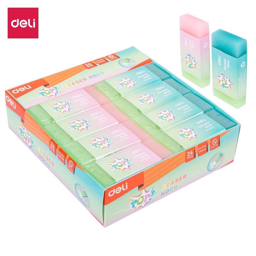 

Deli POP Double Color Eraser H009 / Penghapus Stip Warna