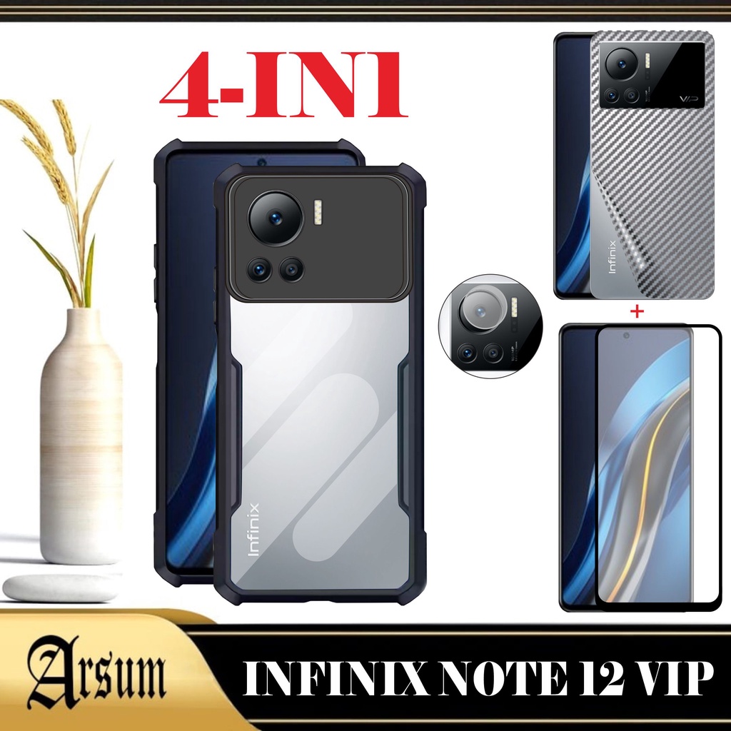 PROMO Case INFINIX NOTE 12 VIP Transparan Softcase Casing INFINIX NOTE 12 VIP Paket 4IN1