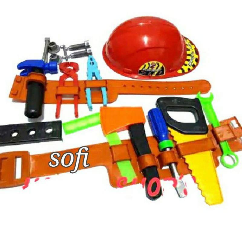 sofi.id MAINAN TOOL SET HELM PERTUKANGAN