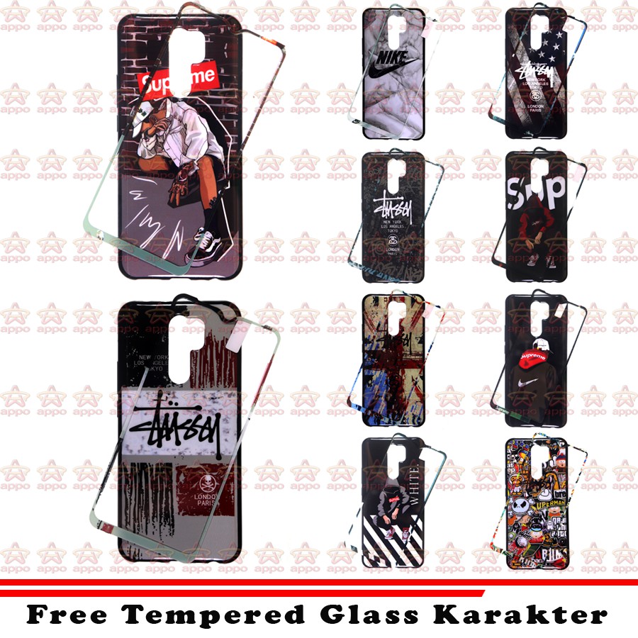 Xiaomi Redmi Note 8 Pro Soft Case 360 Karakter Supreme + Tempred Glass karakter