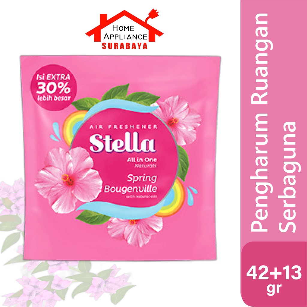 Stella Air Freshener ALL IN ONE ( AIO ) Pengharum Ruangan / Mobil 42+13Gr ( 55gr ) All Variant